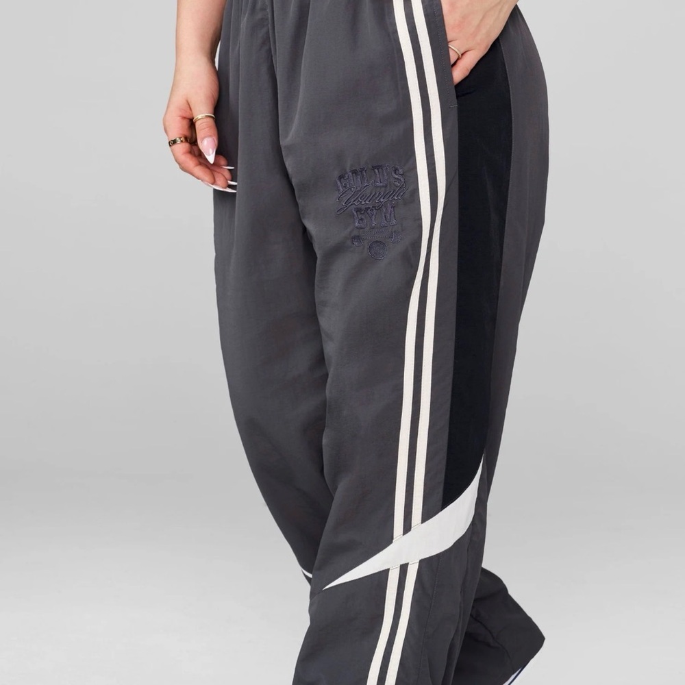 Women’s Charcoal Track Pants with Side Stripe